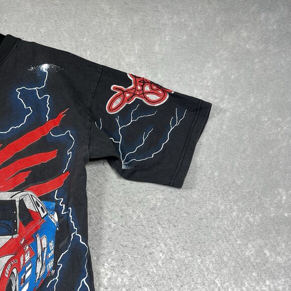 VTG 1995 Kyle Petty Coors Light 2-Sided AOP Graphic T-Shirt Thunder NASCAR Sz M - Picture 4 of 13